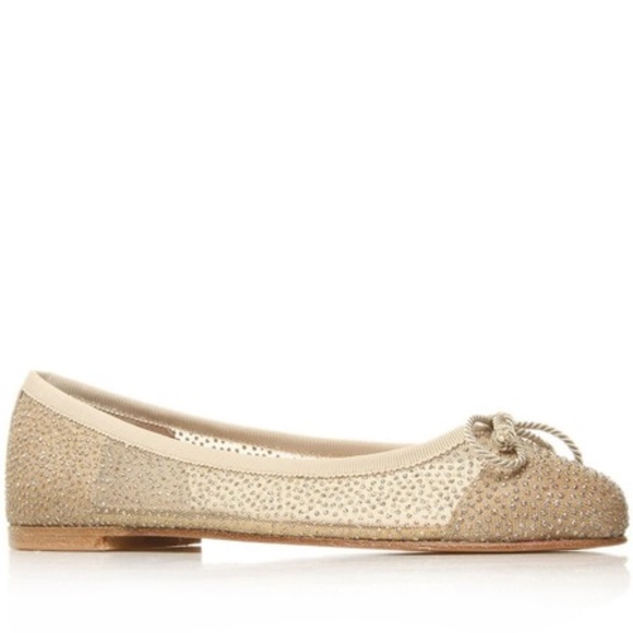 Champagne Metallic Glitter Dance Ballerina Flats - Picture 1 of 6